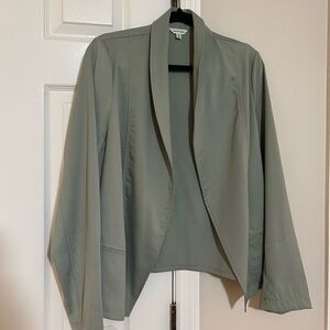 Max Studio Sage Green Open Spring Blazer
